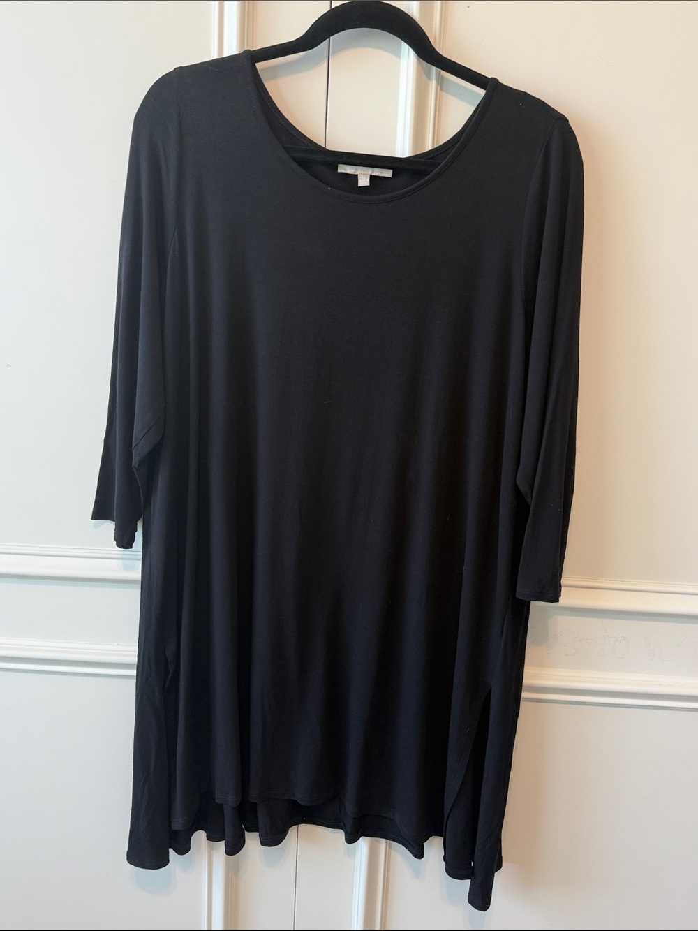 Joan Vass Black Scoop Neck Tunic